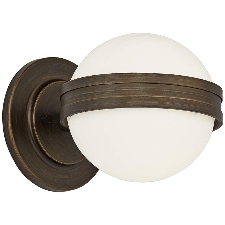 Image 1 W5001 - Bronze Sconce with Frosted Globe Shade