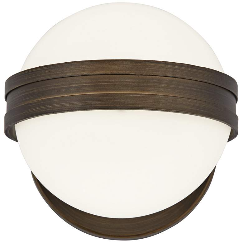 Image 2 W5001 - Bronze Sconce with Frosted Globe Shade more views