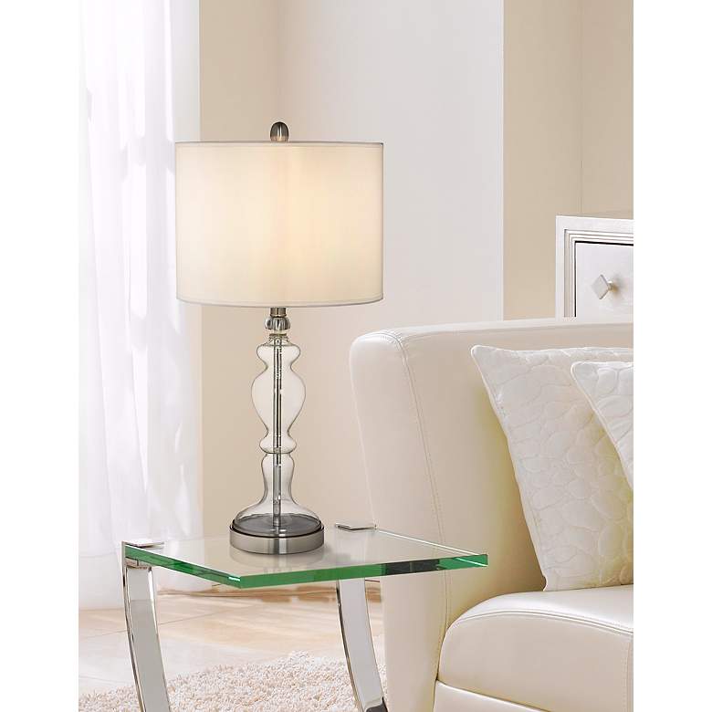 Image 1 Apothecary Clear Glass Table Lamp with Translucent Shade in scene