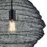 Thumbnail3 of Wabi Sabi 18" Wide Black Pendant Light w/ Black Iron Mesh Shade more views