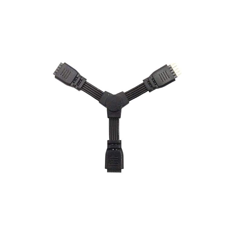 Image 1 WAC 3.06" Wide Black 3-Way "Y" Connector for 24V InvisiLED