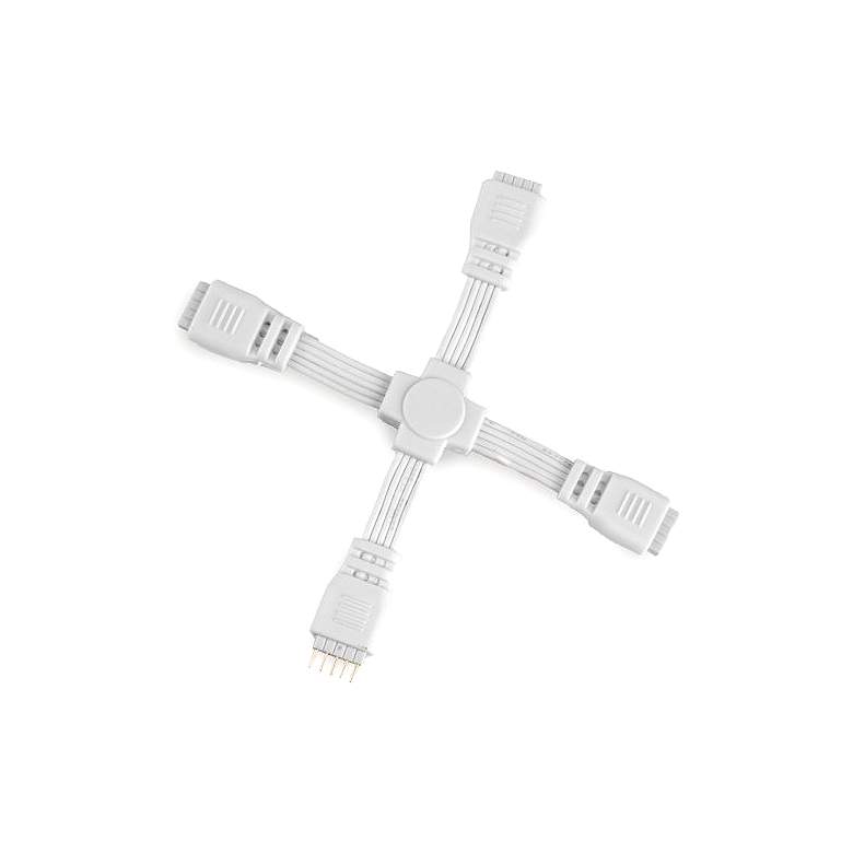 Image 1 WAC 3.75" Wide White 4-Way "X" Connector for 24V InvisiLED