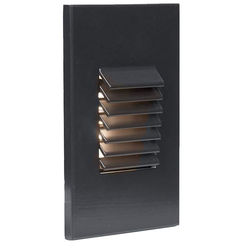 Image 1 WAC 3 1/4 inch Wide Black Louvered Vertical LED Step Light
