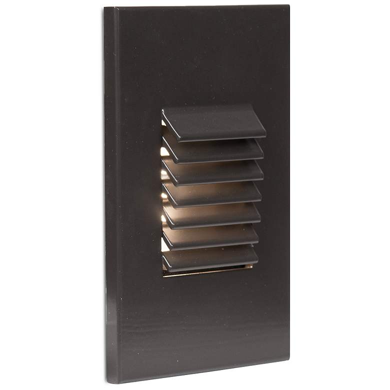 Image 1 WAC 3 1/4" Wide Bronze Louvered Vertical LED Step Light