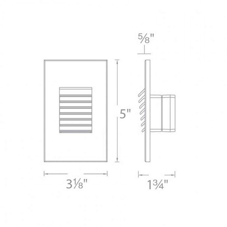 Image 2 WAC 3 1/4" Wide Bronze Louvered Vertical LED Step Light more views