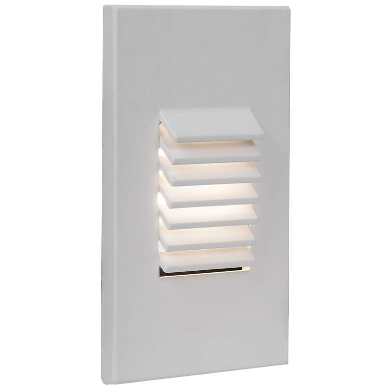 Image 1 WAC 3 1/4" Wide White Louvered Vertical LED Step Light