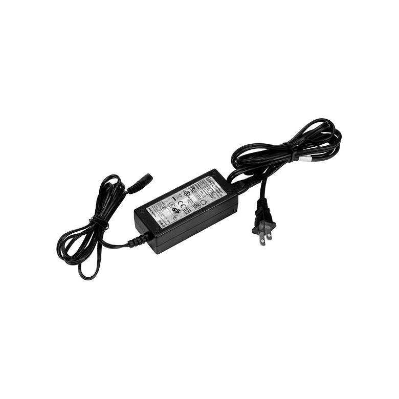 Image 1 WAC 4.63 inch Wide Black 24V 60W Class 2 DC Plug-in Power Supply