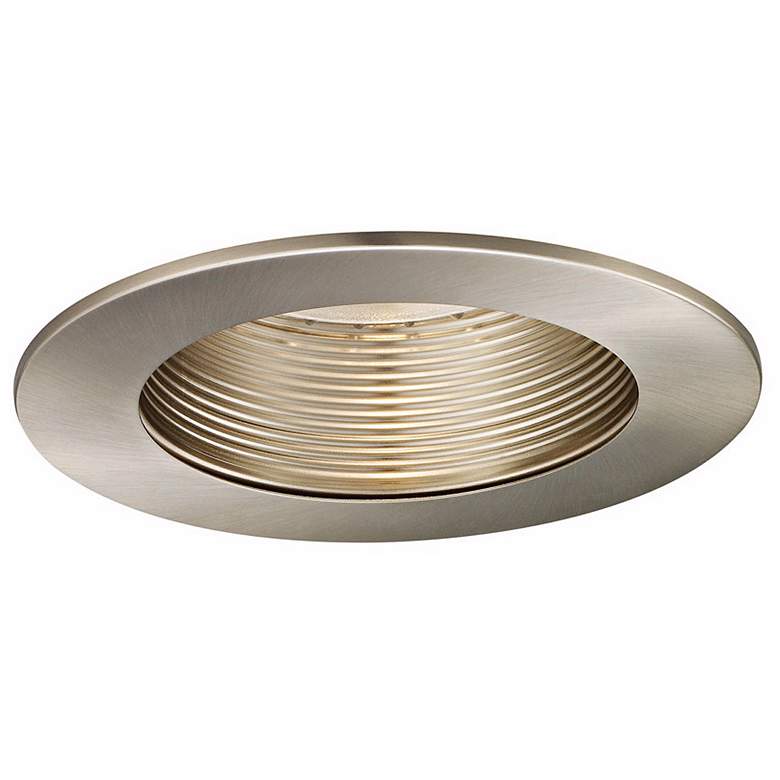 Image 1 WAC 5 inch Brushed Nickel Baffle Recessed Light Trim