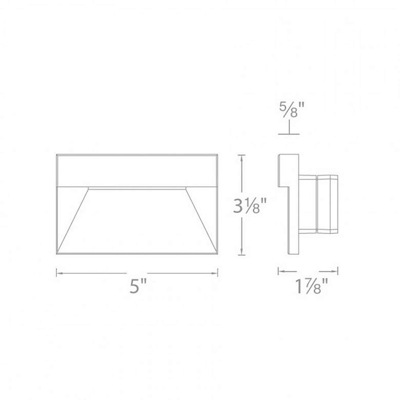 Image 2 WAC 5 inch Wide Black Geometric Downward LED Step Light more views