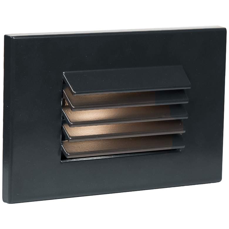 Image 1 WAC 5 inch Wide Black Louvered Horizontal LED Step Light