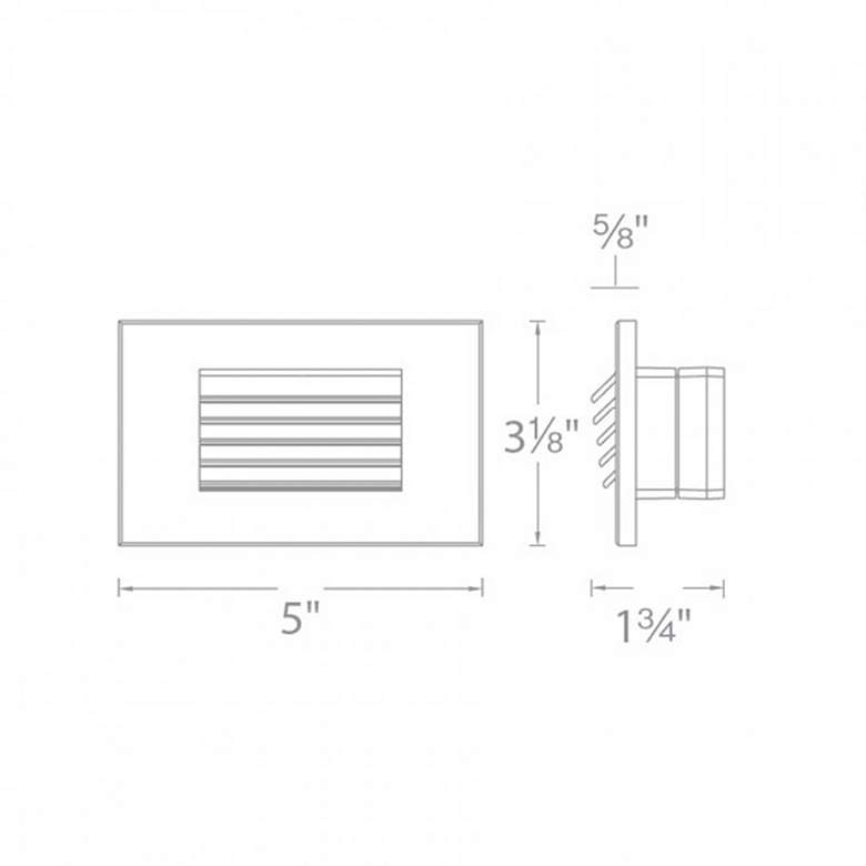 Image 2 WAC 5 inch Wide Black Louvered Horizontal LED Step Light more views