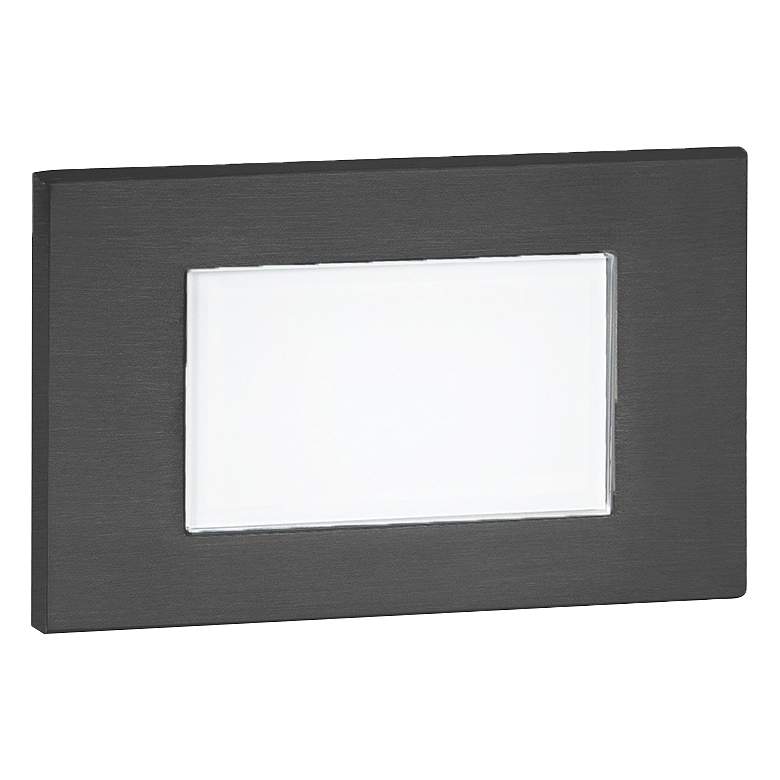 Image 1 WAC 5 inch Wide Black Tempered Glass LED Step Light