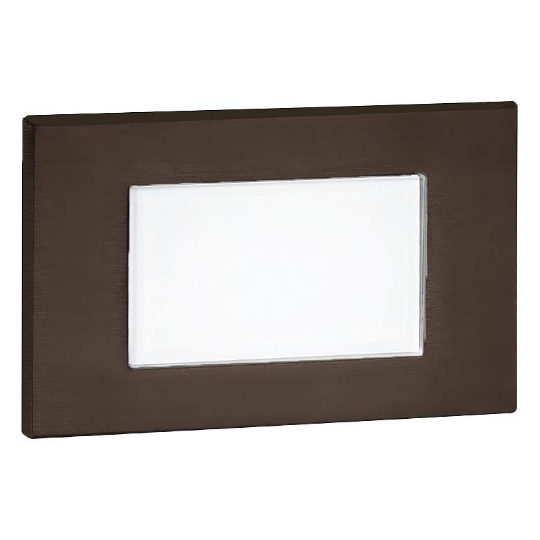 Image 1 WAC 5 inch Wide Bronze Tempered Glass LED Step Light