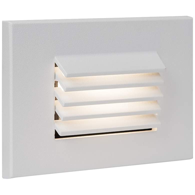 Image 1 WAC 5 inch Wide White Louvered Horizontal LED Step Light