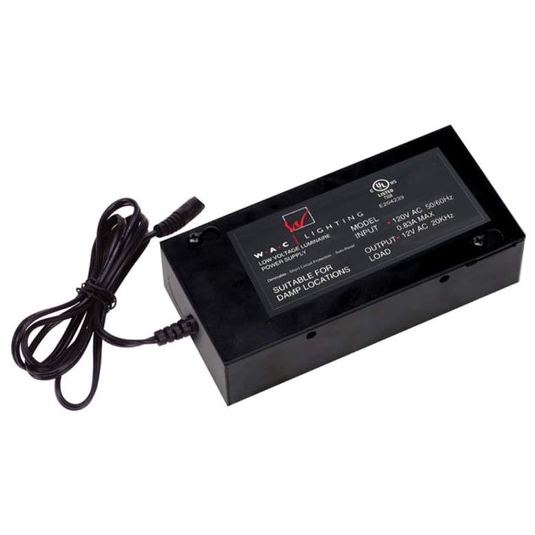 Image 1 WAC 6.88" Wide Black 24V 60W Remote Class 2 DC Power Supply