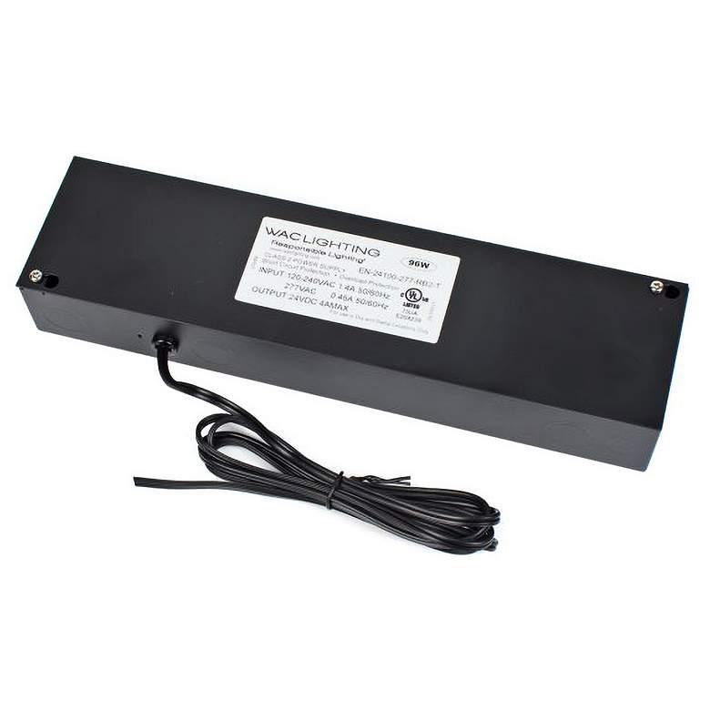 Image 1 WAC 6 1/2 inch Wide Black 96 Watt Remote Electronic Transformer