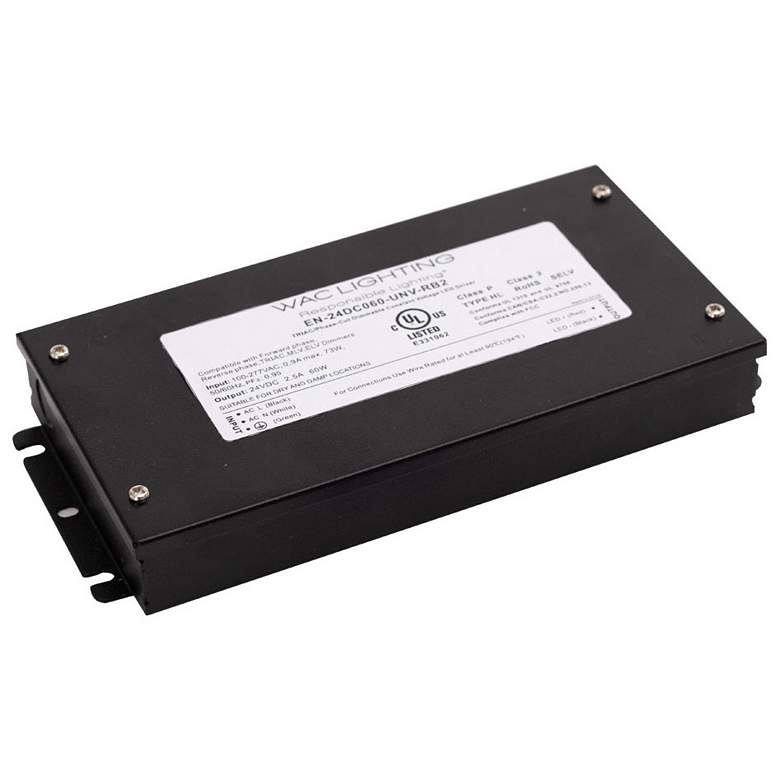 Image 1 WAC 7 1/2" Wide Black 24VDC Enclosed Class 2 Power Supply