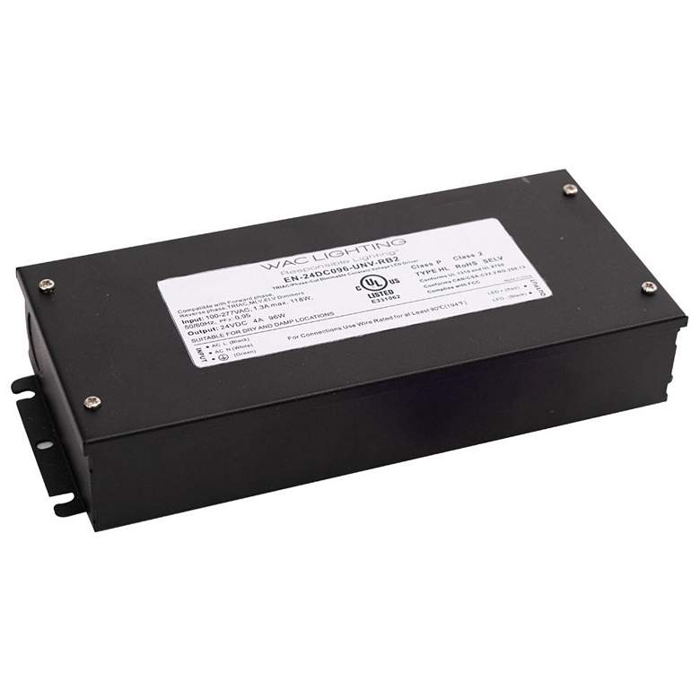 Image 1 WAC 8 1/2 inch Wide Black 24VDC Enclosed Class 2 Power Supply