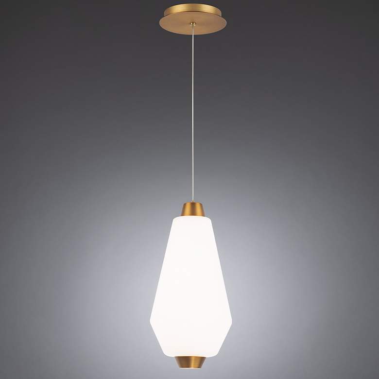 Image 3 WAC Amelia 7" Wide Aged Brass LED Mini Pendant Light more views