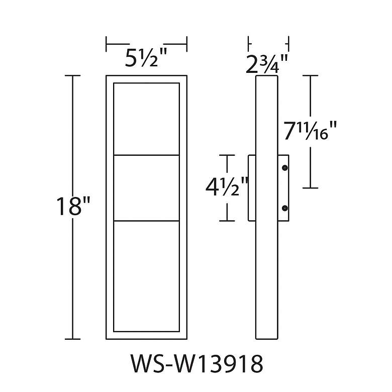 Image 4 WAC Archetype 18" High Black Finish Modern LED Outdoor Wall Light more views