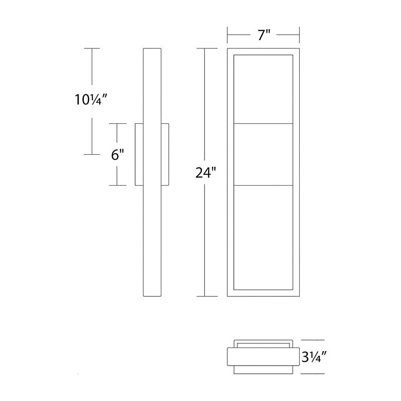 Image 5 WAC Archetype 24" High Black ADA LED Outdoor Wall Light more views