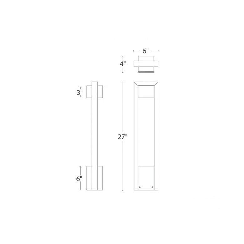 Image 2 WAC Archetype 27 inch High Bronze Metal LED Bollard Light more views