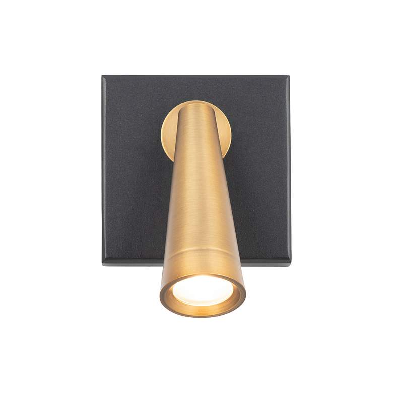 Image 2 WAC Arne 6 3/4" High Black Aged Brass LED Swing Arm Reading Light more views