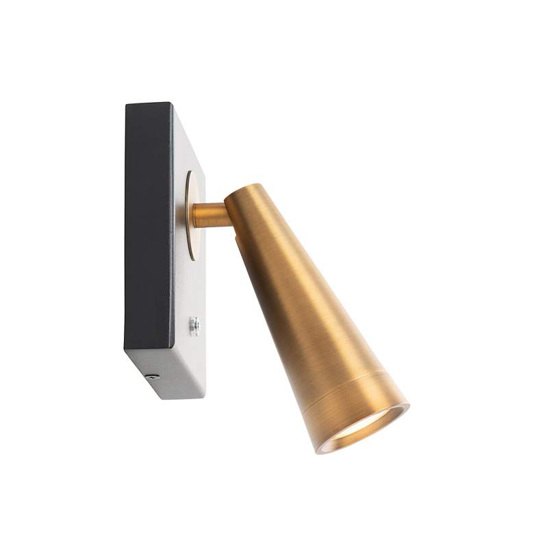 Image 3 WAC Arne 6 3/4" High Black Aged Brass LED Swing Arm Reading Light more views