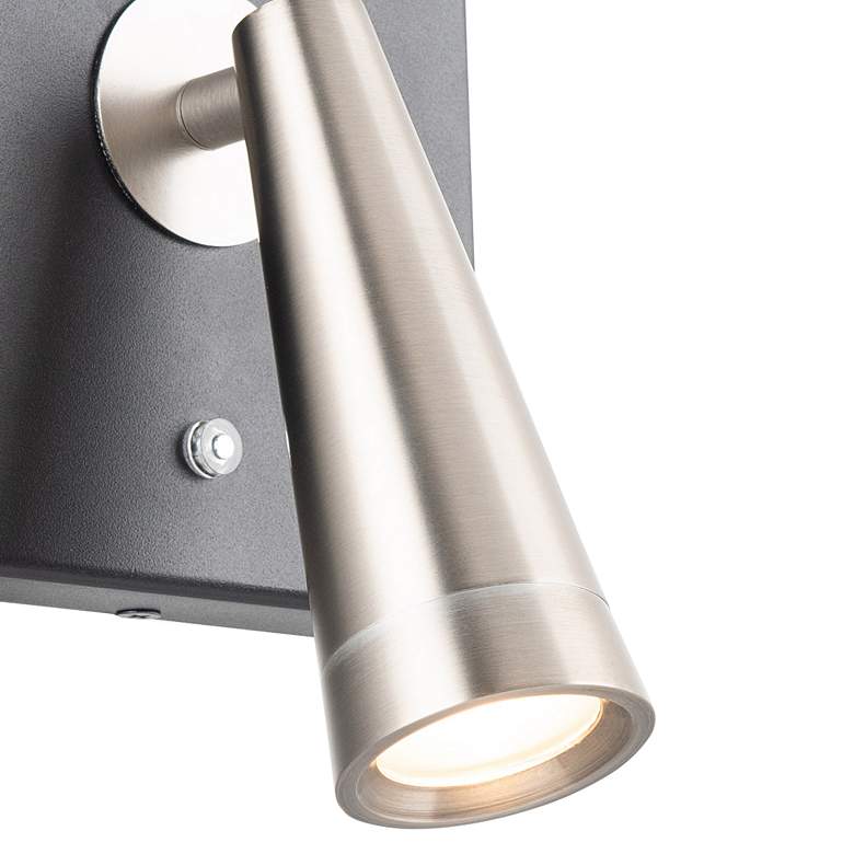 Image 2 WAC Arne Black Aged Brushed Nickel LED Swing Arm Wall Light more views