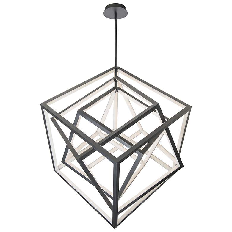Image 2 WAC Atlas 41 3/4"W Black 3-Light LED Geometric Chandelier