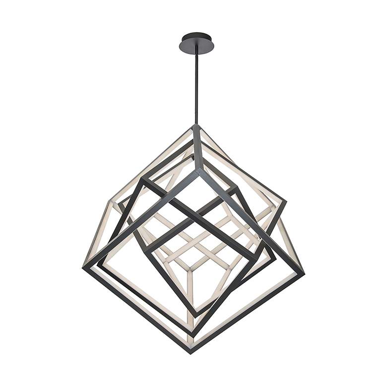 Image 3 WAC Atlas 41 3/4"W Black 3-Light LED Geometric Chandelier more views