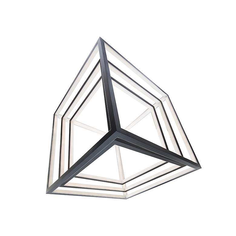 Image 4 WAC Atlas 41 3/4"W Black 3-Light LED Geometric Chandelier more views