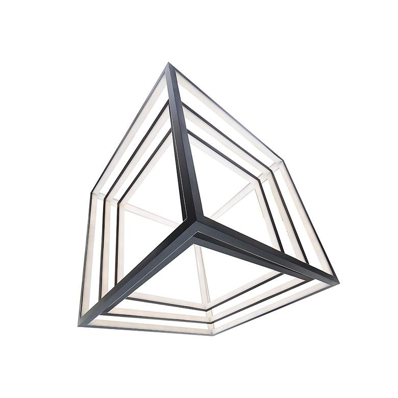 Image 4 WAC Atlas 41 3/4 inchW Black 3-Light LED Geometric Chandelier more views