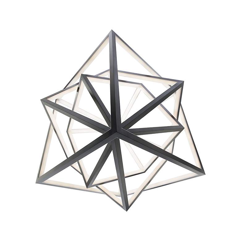 Image 5 WAC Atlas 41 3/4"W Black 3-Light LED Geometric Chandelier more views