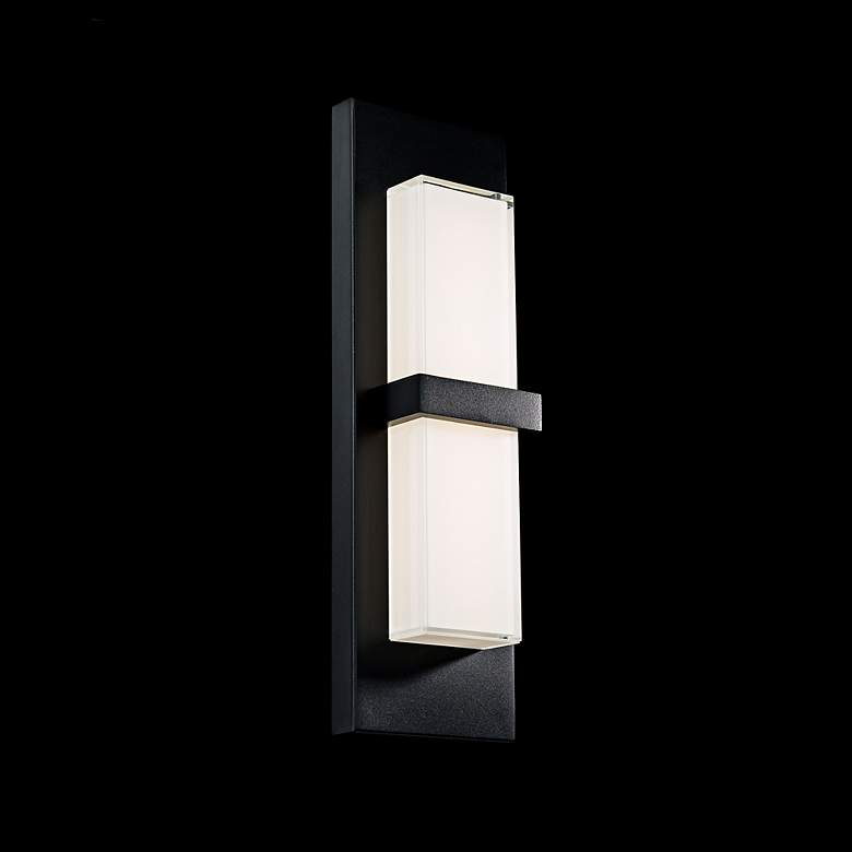 Image 5 WAC Bandeau 16" High Black Aluminum LED Outdoor Wall Light more views