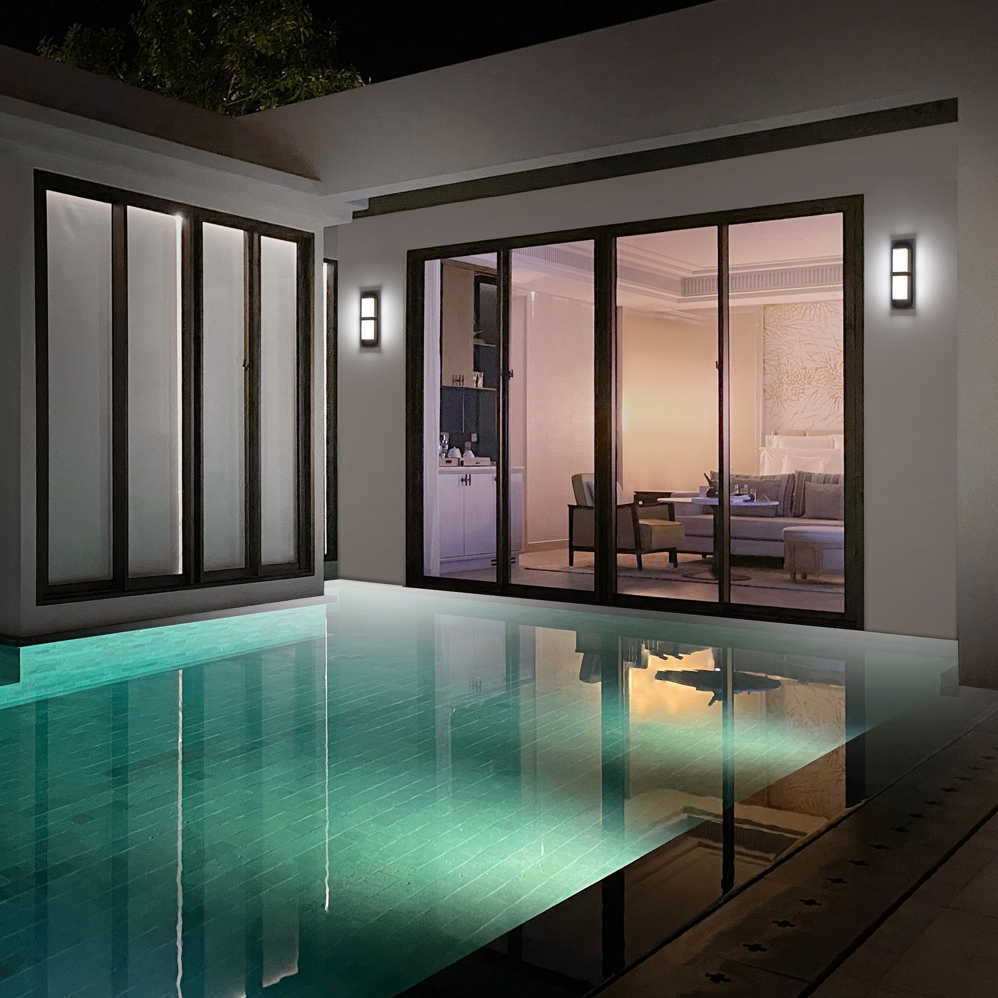 WAC Bandeau 16" High Black Aluminum LED Outdoor Wall Light