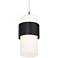 WAC Banded 5" Wide 1-Light Black and White Modern Mini Pendant