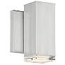 2_WAC Block 6" High Modern Brushed Aluminum Outdoor LED Wall Light