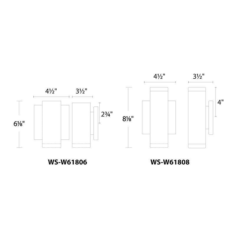 Image 2 WAC Block 8" 2 lights Linear Modern Outdoor Wall Light more views