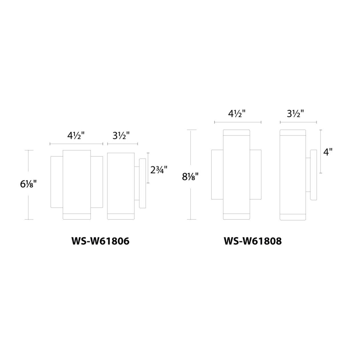 WAC Block 8" High Black Dark Sky Linear Modern Outdoor Wall Light