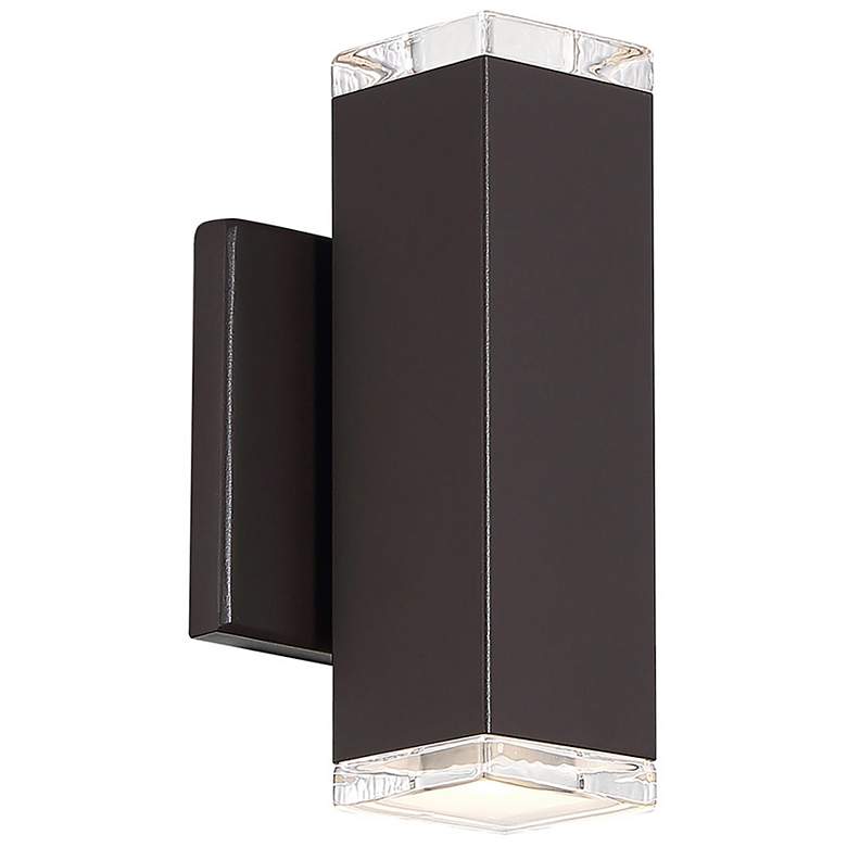 Image 1 WAC Block 8" High Bronze Dark Sky Linear Modern Outdoor Wall Light
