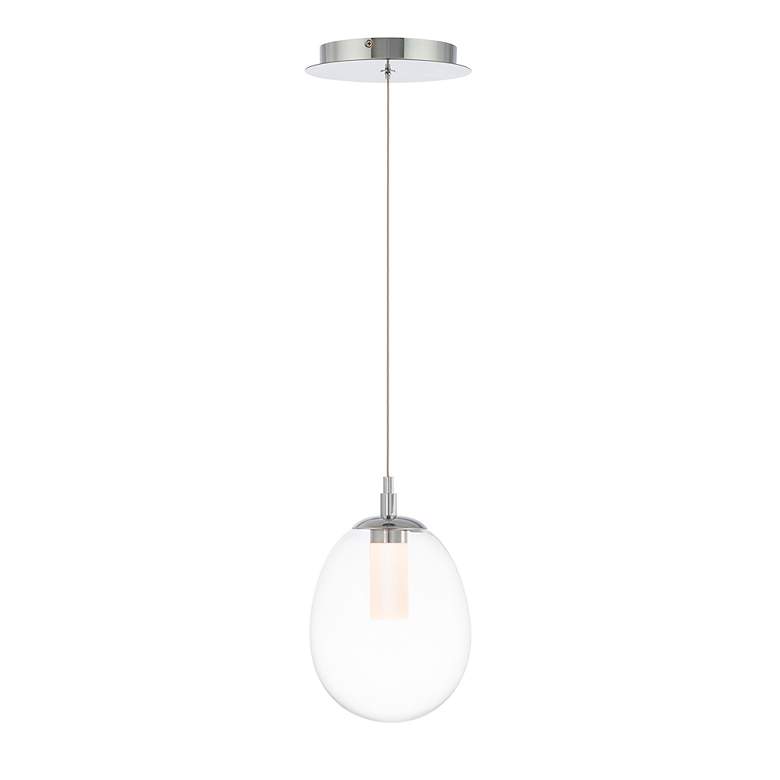 Image 3 WAC Bolla 6" Wide Chrome Iron LED Oval Mini Pendant more views