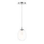3_WAC Bolla 6" Wide Chrome Iron LED Oval Mini Pendant more views