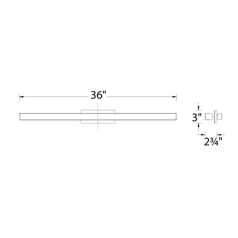 Image 3 WAC Brink 36"W Brushed Black LED Linear Vanity Bath Light more views