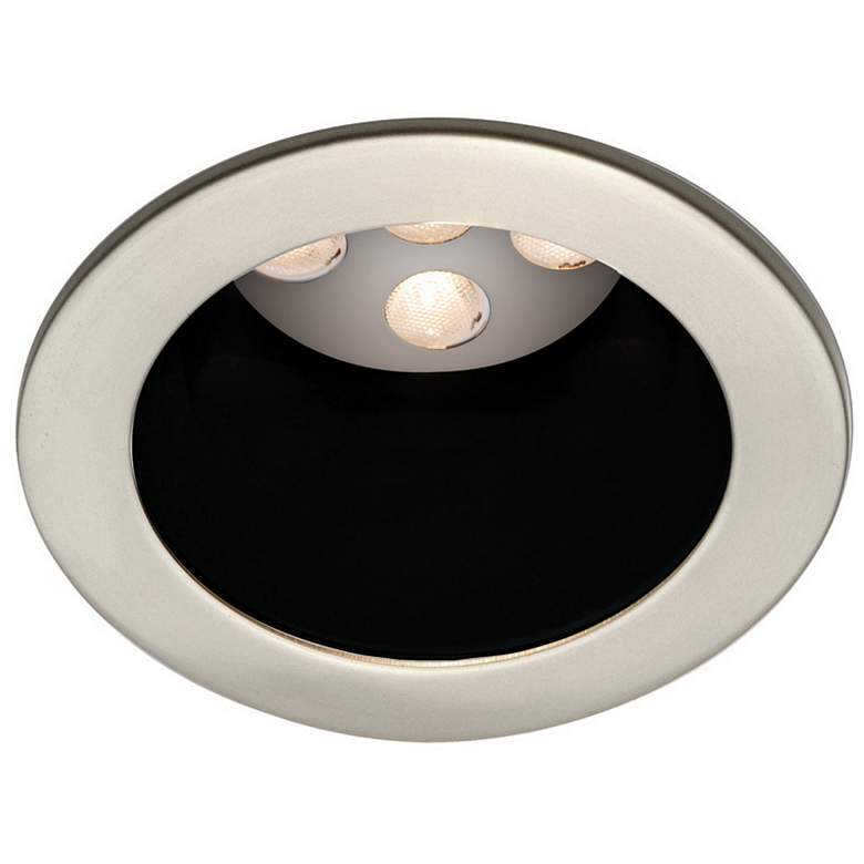 Image 1 WAC Brushed Nickel - Black 4 inch LED Recessed Light Trim