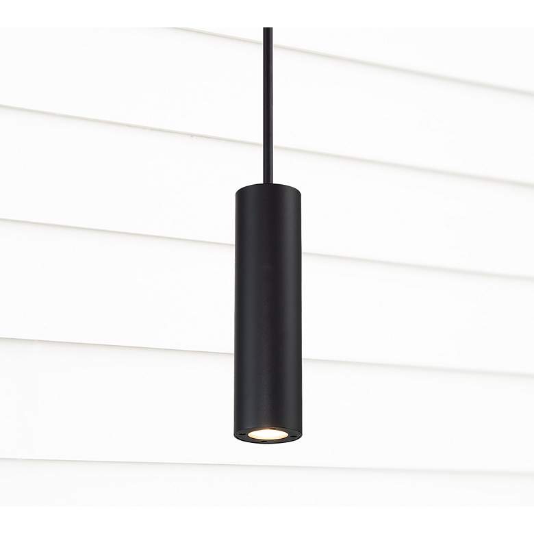 Image 1 WAC Caliber 10" High Black LED Outdoor Hanging Light