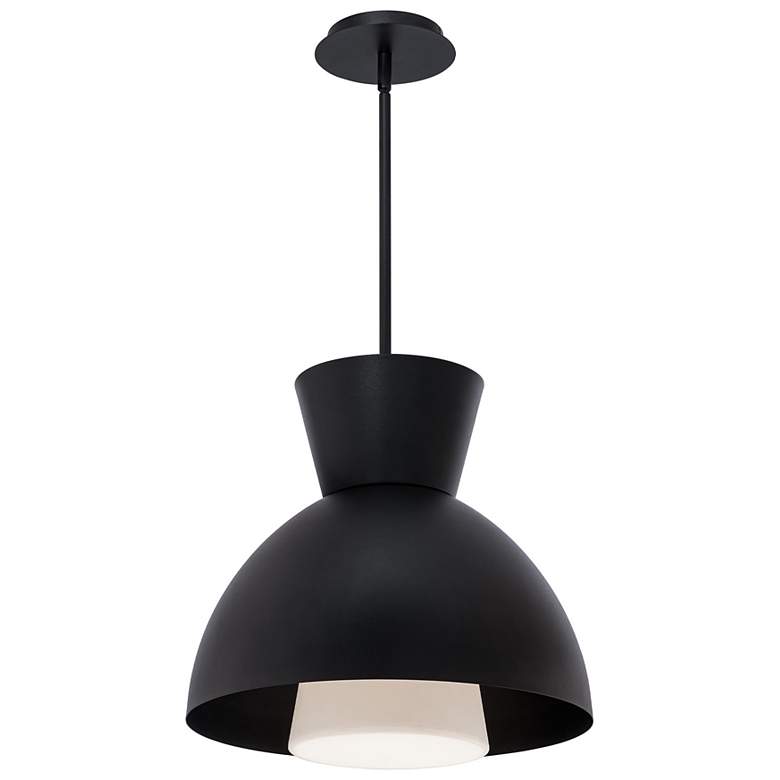 Image 2 WAC Carafe 16" Wide Black LED Hourglass Pendant Light
