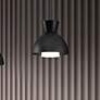 1_WAC Carafe 16" Wide Black LED Hourglass Pendant Light