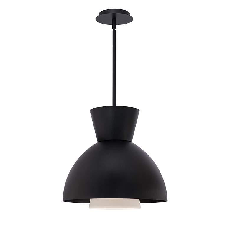 Image 3 WAC Carafe 16" Wide Black LED Hourglass Pendant Light more views