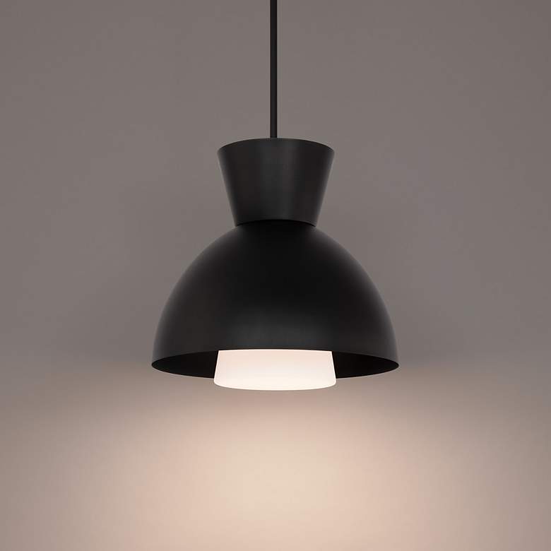 Image 4 WAC Carafe 16" Wide Black LED Hourglass Pendant Light more views